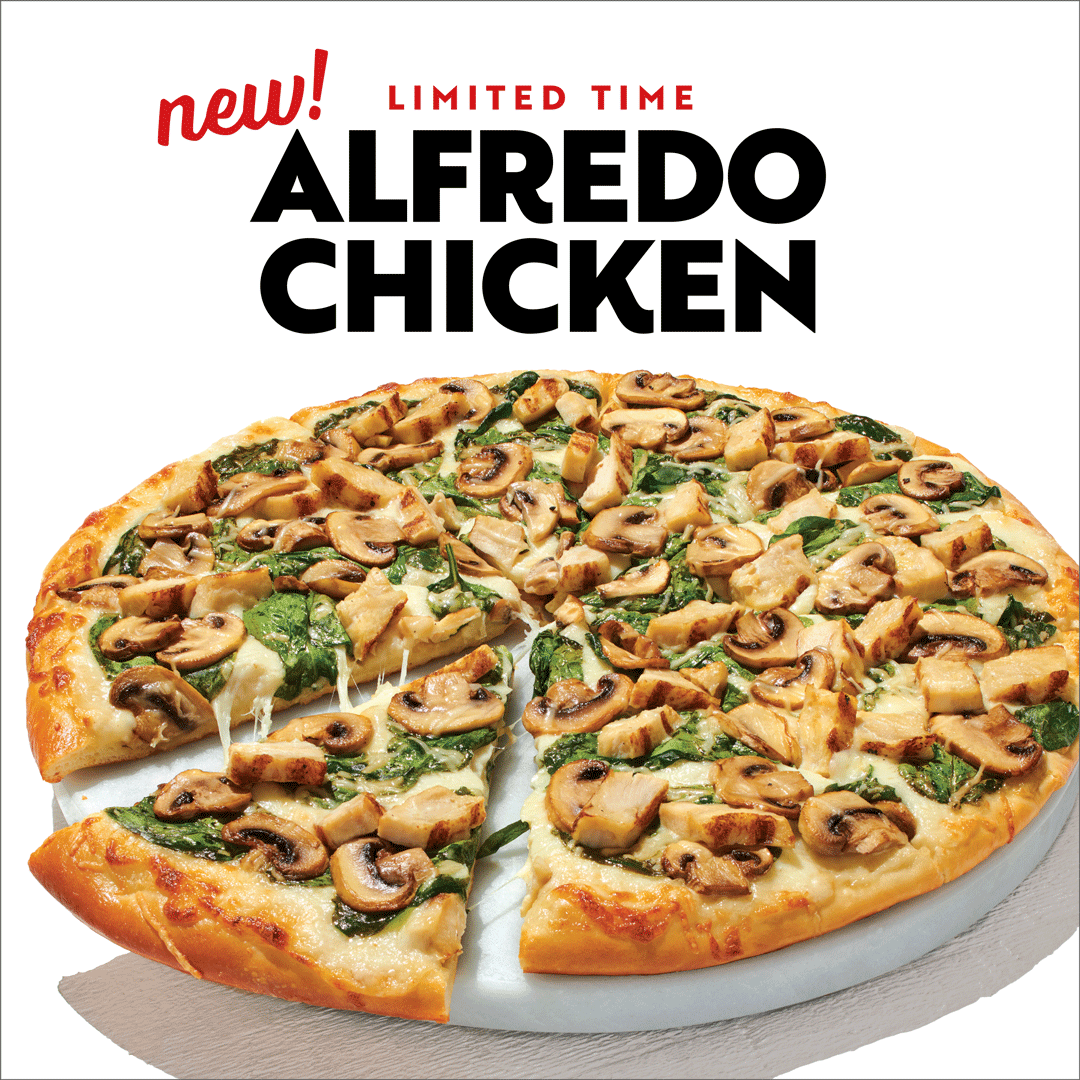 Papa Murphy’s Alfredo Chicken Pizza animated email campaign layouts, created by Priscilla Creative, a Portland, Oregon design agency.