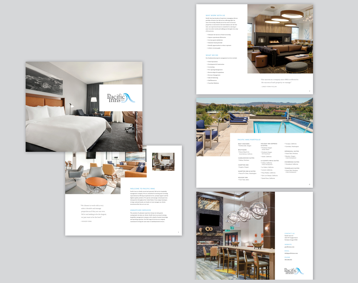 Pacific Inns E Brochure Design Writing Priscilla Creative Client Portland Oregon 4