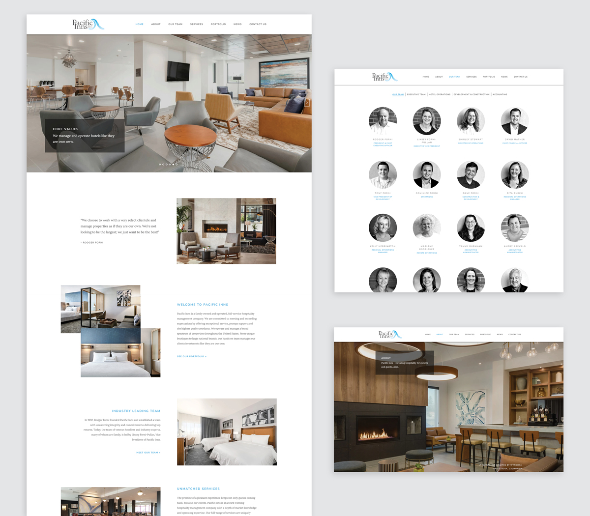 Pacific Inns Website Design Priscilla Creative Portland Oregon Hospitality Writing Maintenance Management Seo 2